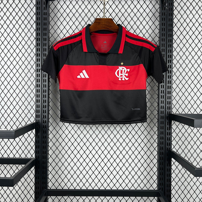 Camisa Cropped Flamengo 2026/27 Preto e Vermelho – Versão Feminina