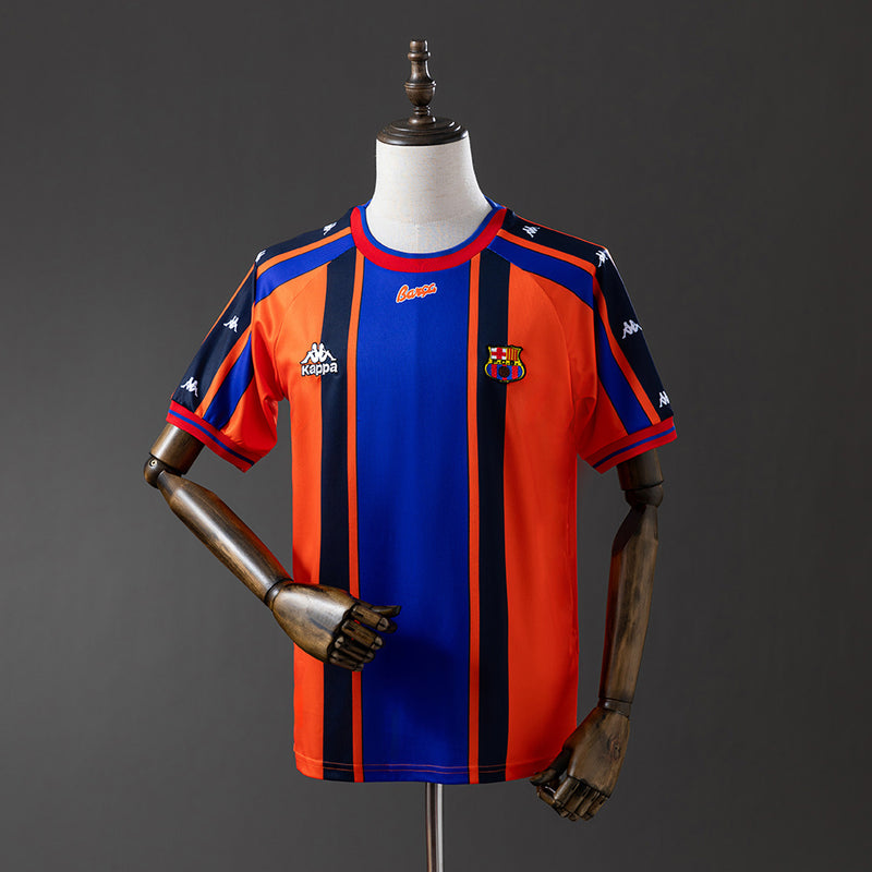 Camisa Barcelona 1997- Laranja e Azul – Versão Retrô