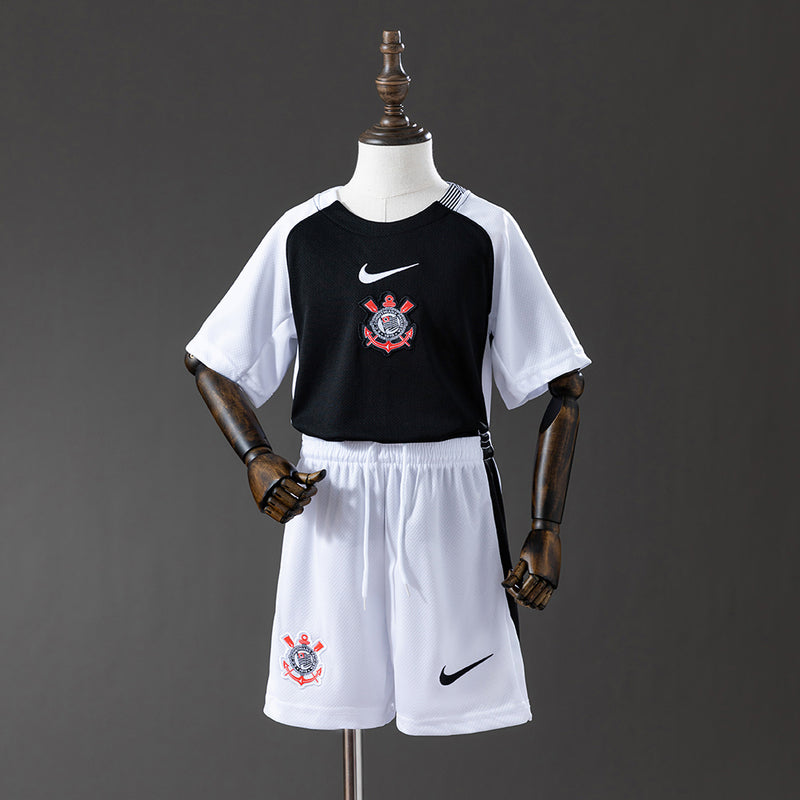 Conjunto Infantil Corinthians 2025/26 Home – Versão Torcedor