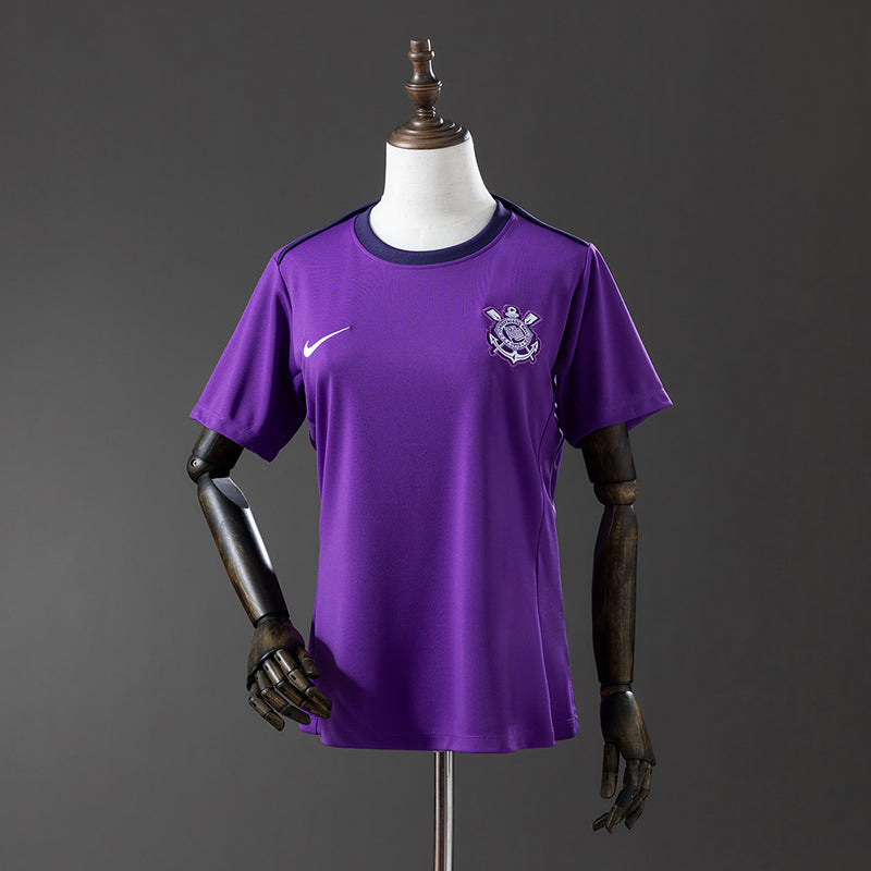 Camisa Corinthians 2025/26 Pré-Jogo Treino Roxa Feminina – Versão Torcedora