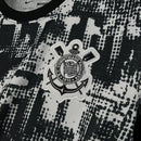 Camisa Corinthians 2025/26 Pré-Jogo Preto e Branco – Versão Torcedor