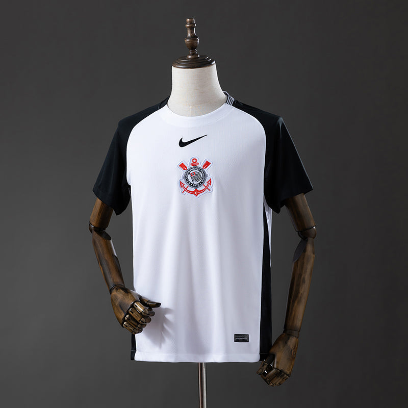 Camisa Corinthians 25/26 Branco e Preto – Versão Torcedor