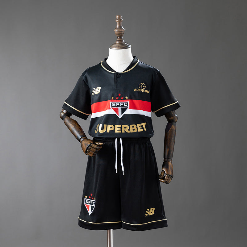 Conjunto Infantil São Paulo 2025/26  Preto – Versão Torcedor