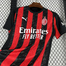 Camisa Milan 25/26 Vermelho e Preto – Versão Torcedor