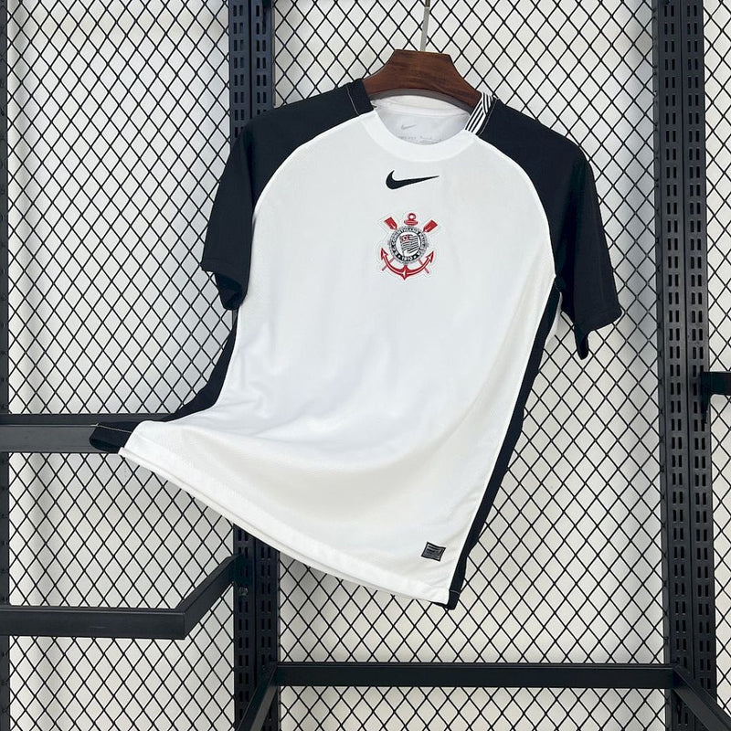 Camisa Corinthians 25/26 Branco e Preto – Versão Torcedor
