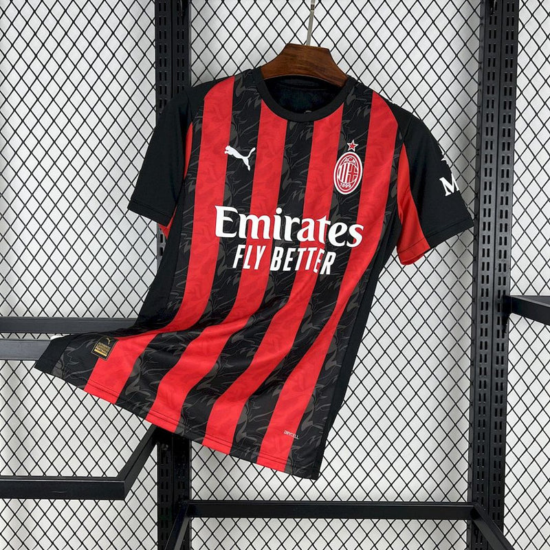 Camisa Milan 25/26 Vermelho e Preto – Versão Torcedor