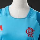Camisa Flamengo 2025/26 Pré-Jogo Treino Azul Feminina – Versão Torcedora