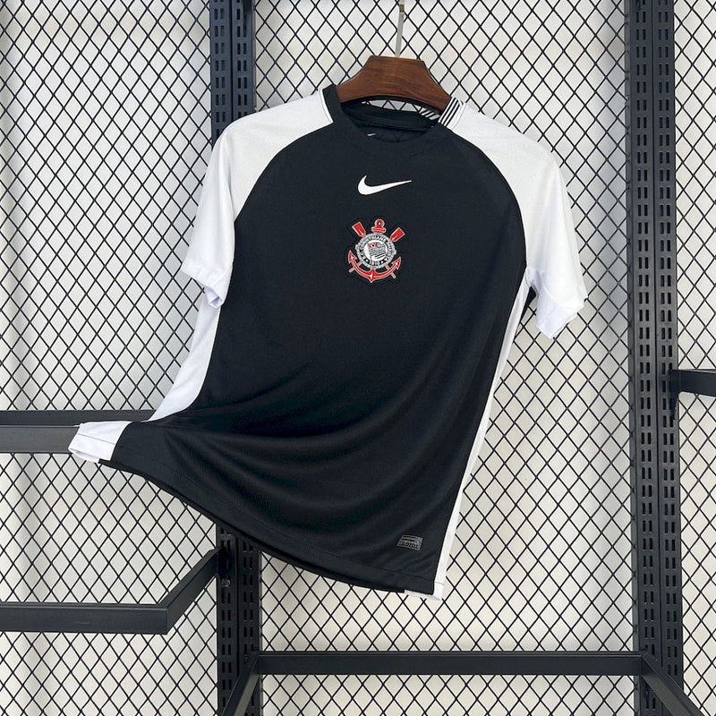 Camisa Corinthians 25/26 Preto e Branco – Versão Torcedor